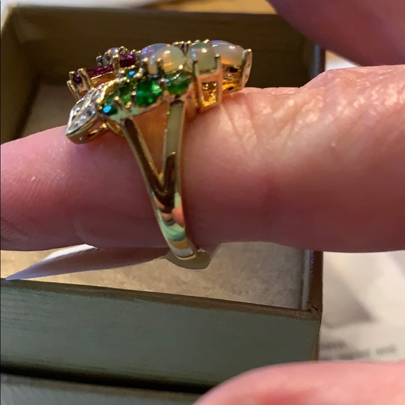 Garnet, diopside, white topaz, 5.41ctw, SS RING, 8 - Picture 3 of 7